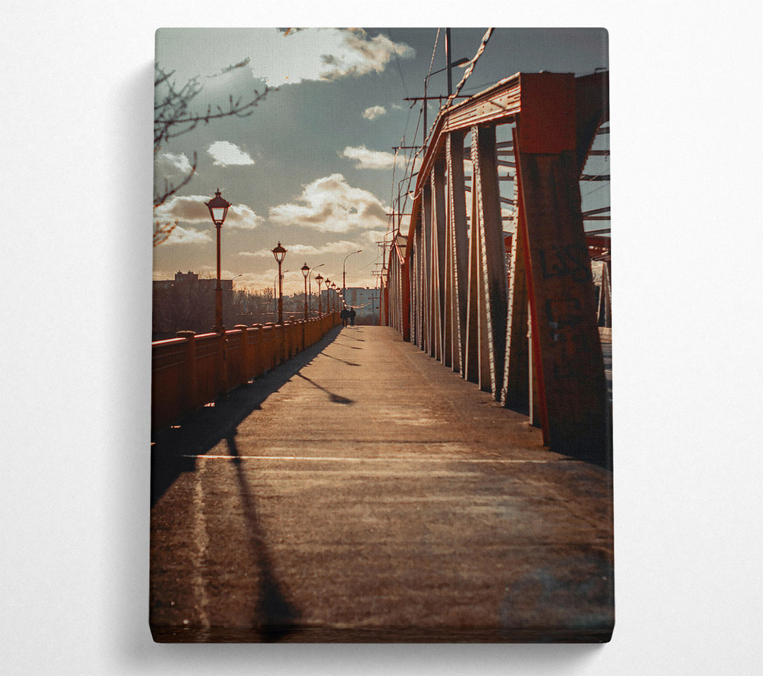  A Canvas Print of Golden Bridge Shadows Canvas Wall Art