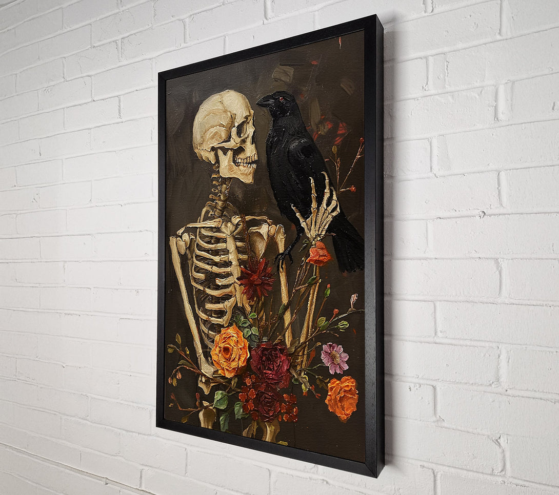  A Canvas Print of Crimson Crow And Bones Canvas Print