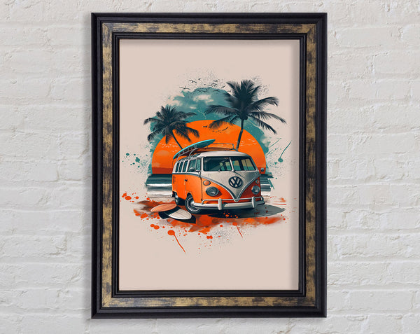 Vw Camper Holiday Framed Print