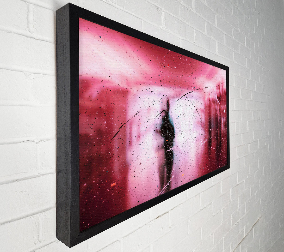  A Canvas Print of Pink Figure Through Glass Canvas Print