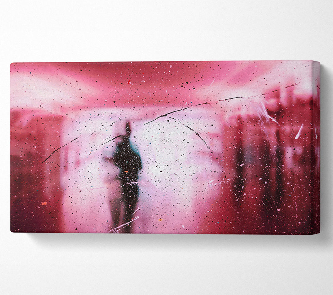  A Canvas Print of Pink Figure Through Glass Canvas Print