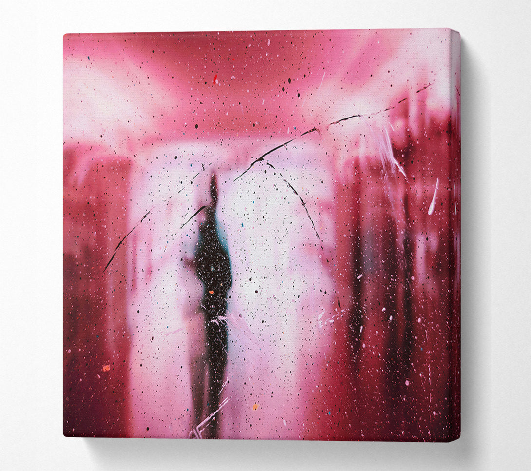  A Canvas Print of Pink Figure Through Glass Canvas Print