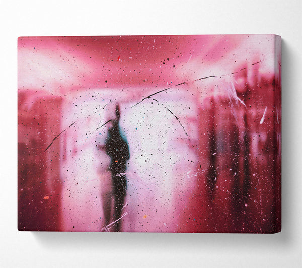  A Canvas Print of Pink Figure Through Glass Canvas Print