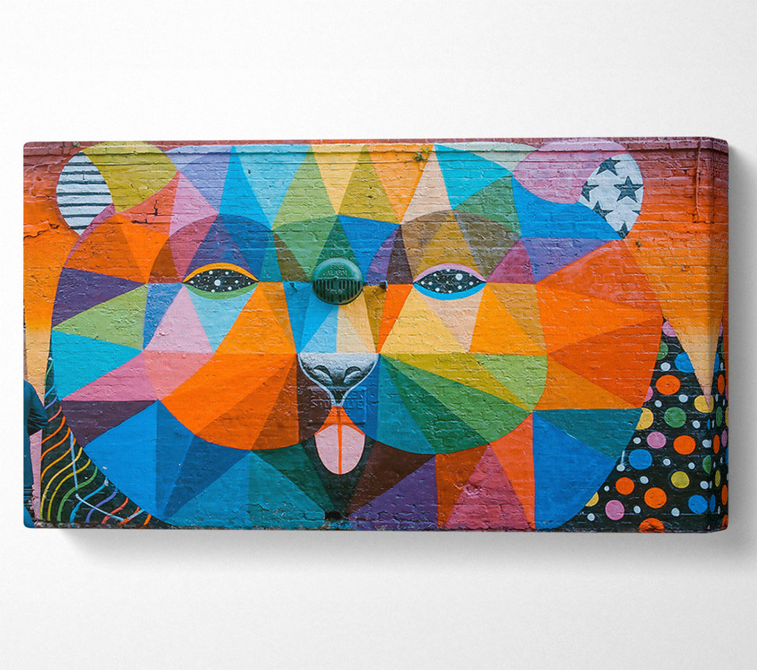  A Canvas Print of Orange Geometric Face Canvas Art