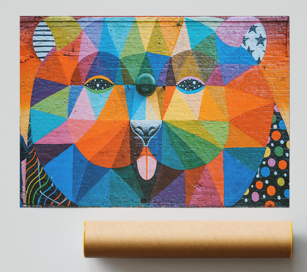 Orange Geometric Face