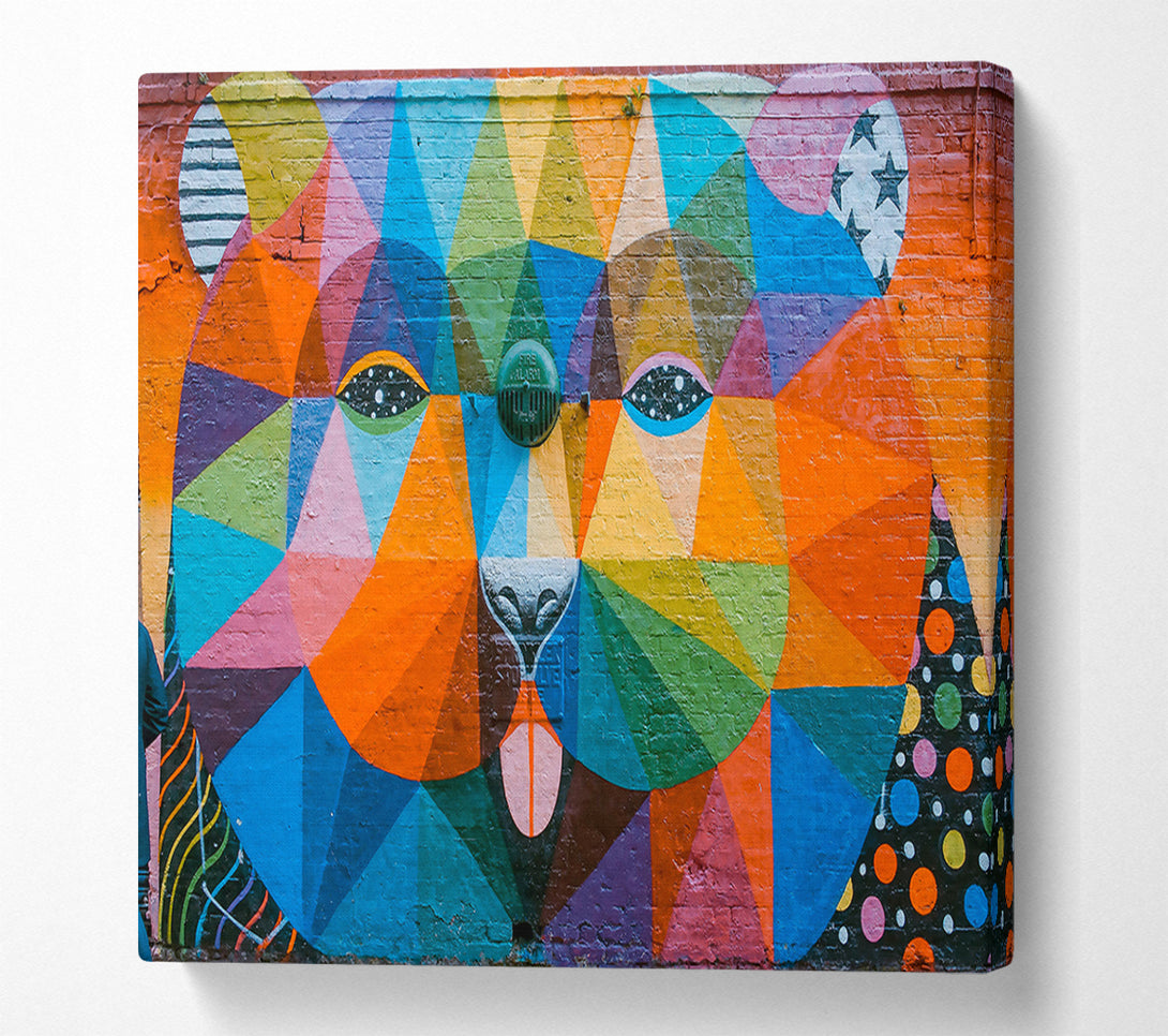  A Canvas Print of Orange Geometric Face Canvas Art