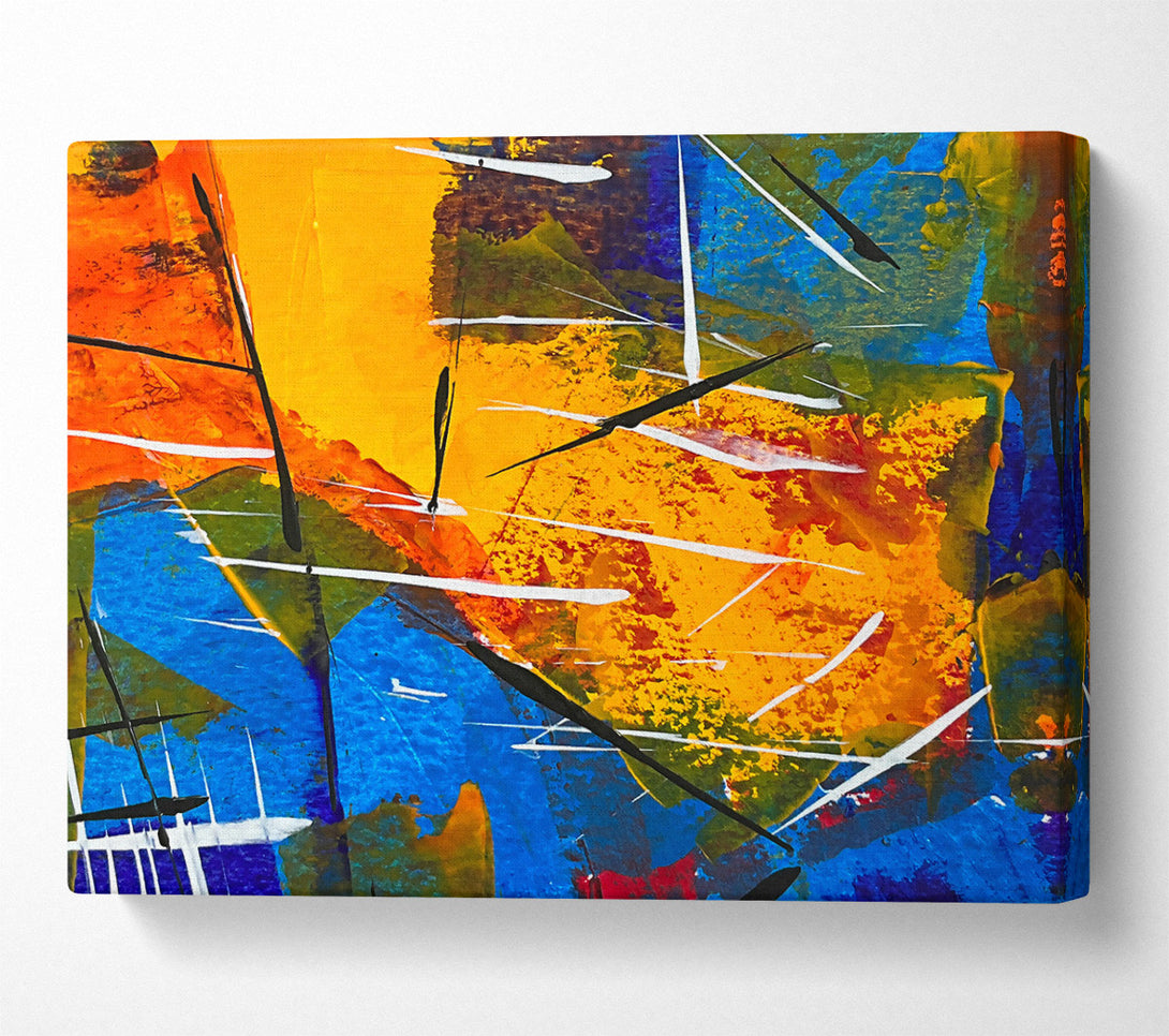  A Canvas Print of Golden Abstract Strokes Canvas Art