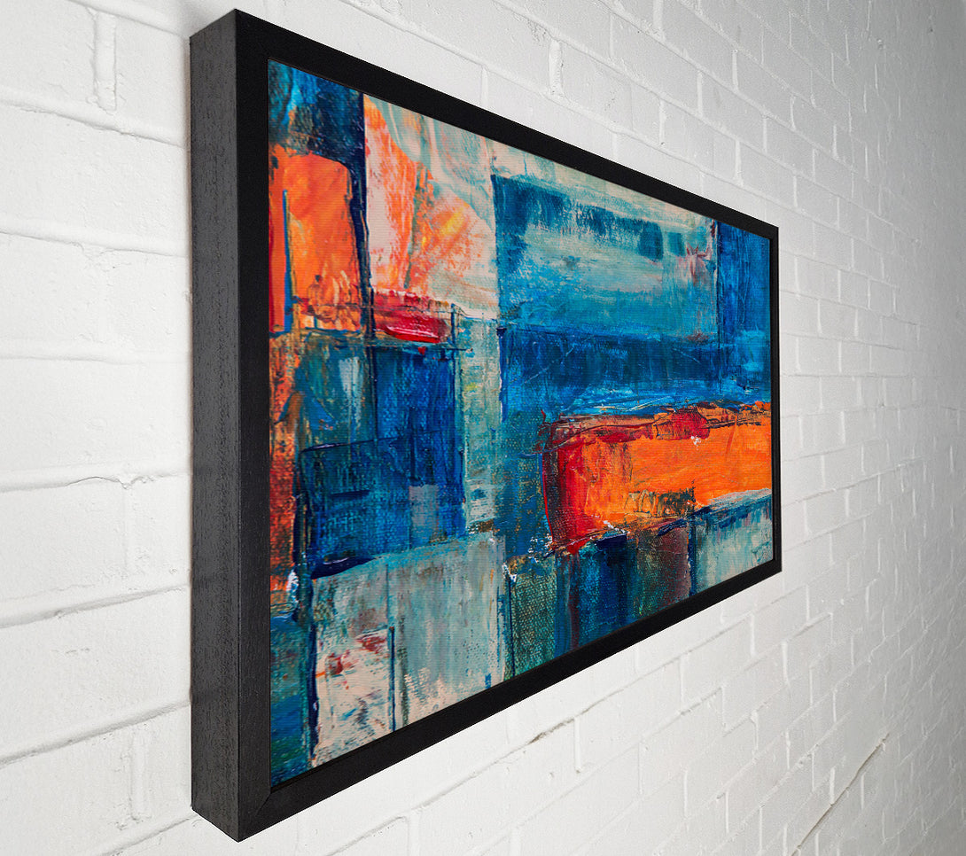  A Canvas Print of Orange And Blue Abstraction Canvas Art