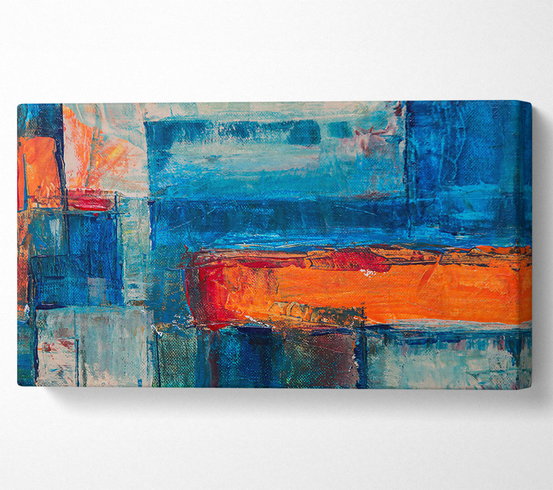  A Canvas Print of Orange And Blue Abstraction Canvas Art