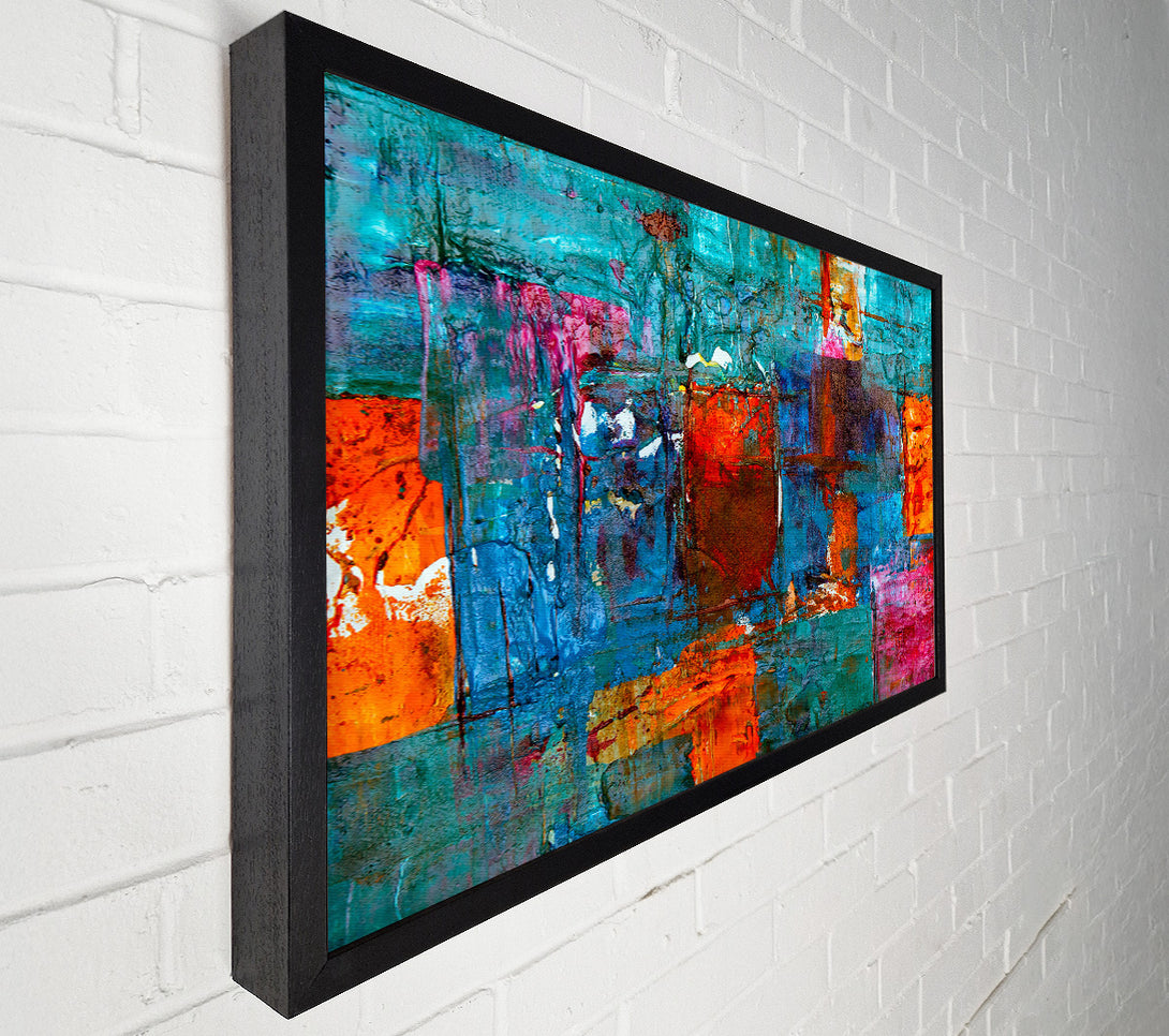  A Canvas Print of Azure Abstract Impression Canvas Art