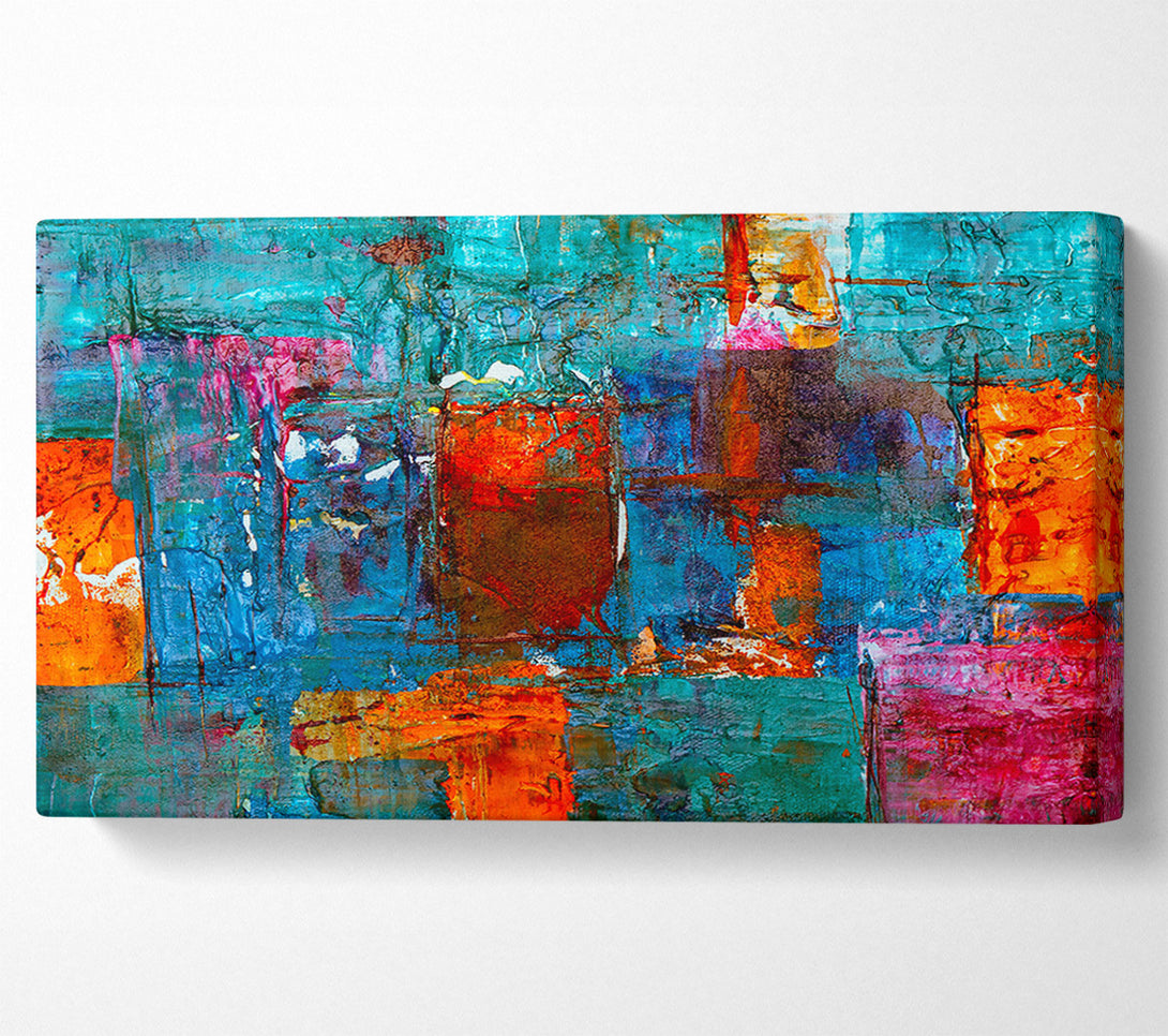  A Canvas Print of Azure Abstract Impression Canvas Art