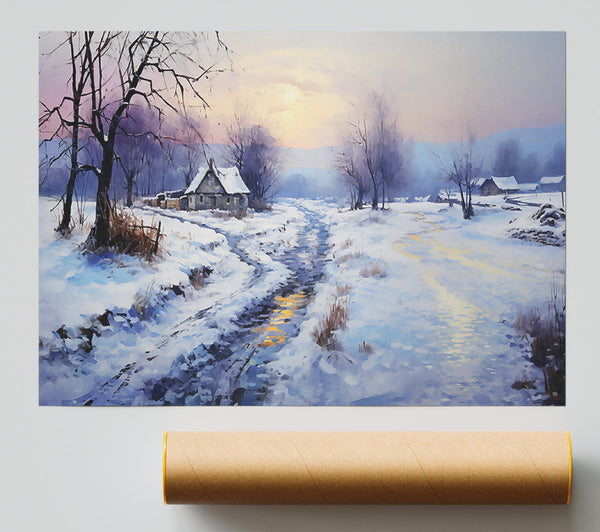 Golden Light Through Snow
