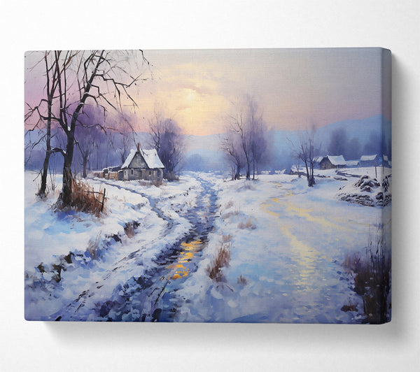  A Canvas Print of Golden Light Through Snow Canvas Art