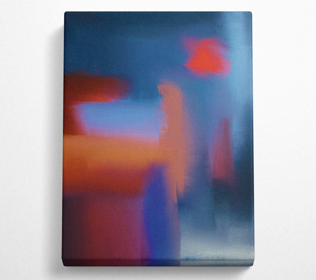  A Canvas Print of Crimson Cityscape Dreams Canvas Wall Art