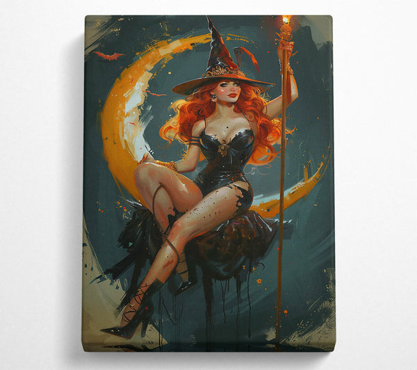  A Canvas Print of Golden Spellbound Witch Canvas Print