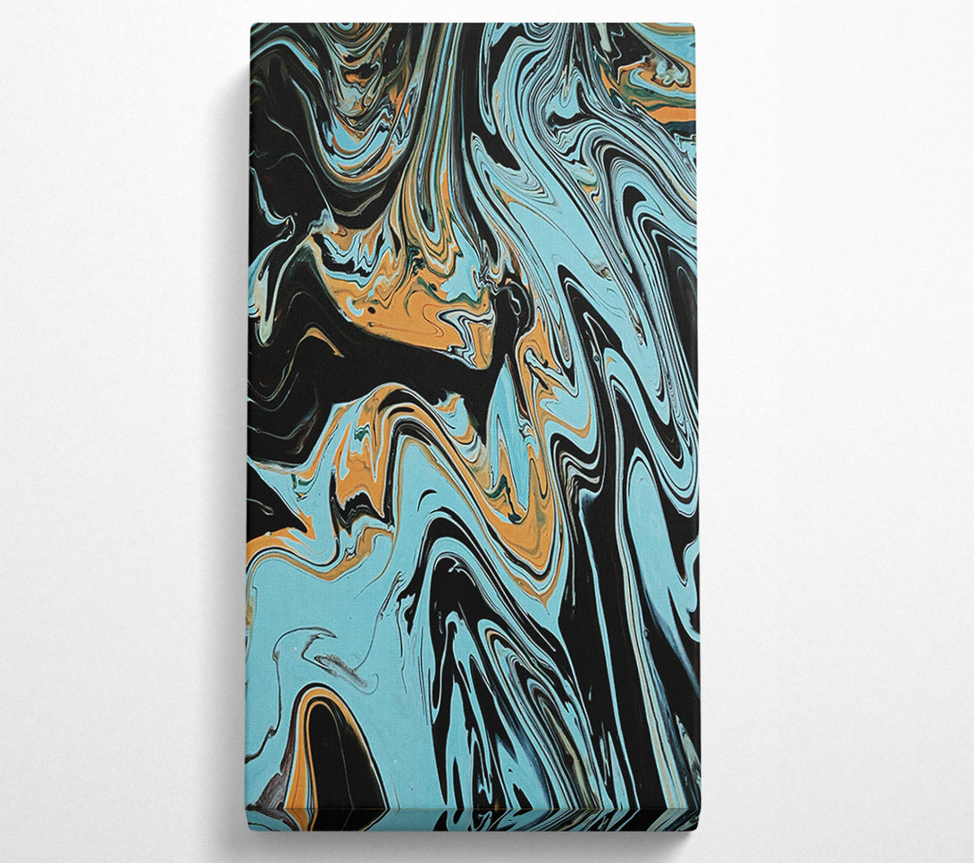  A Canvas Print of Aqua And Black Swirls Canvas Art