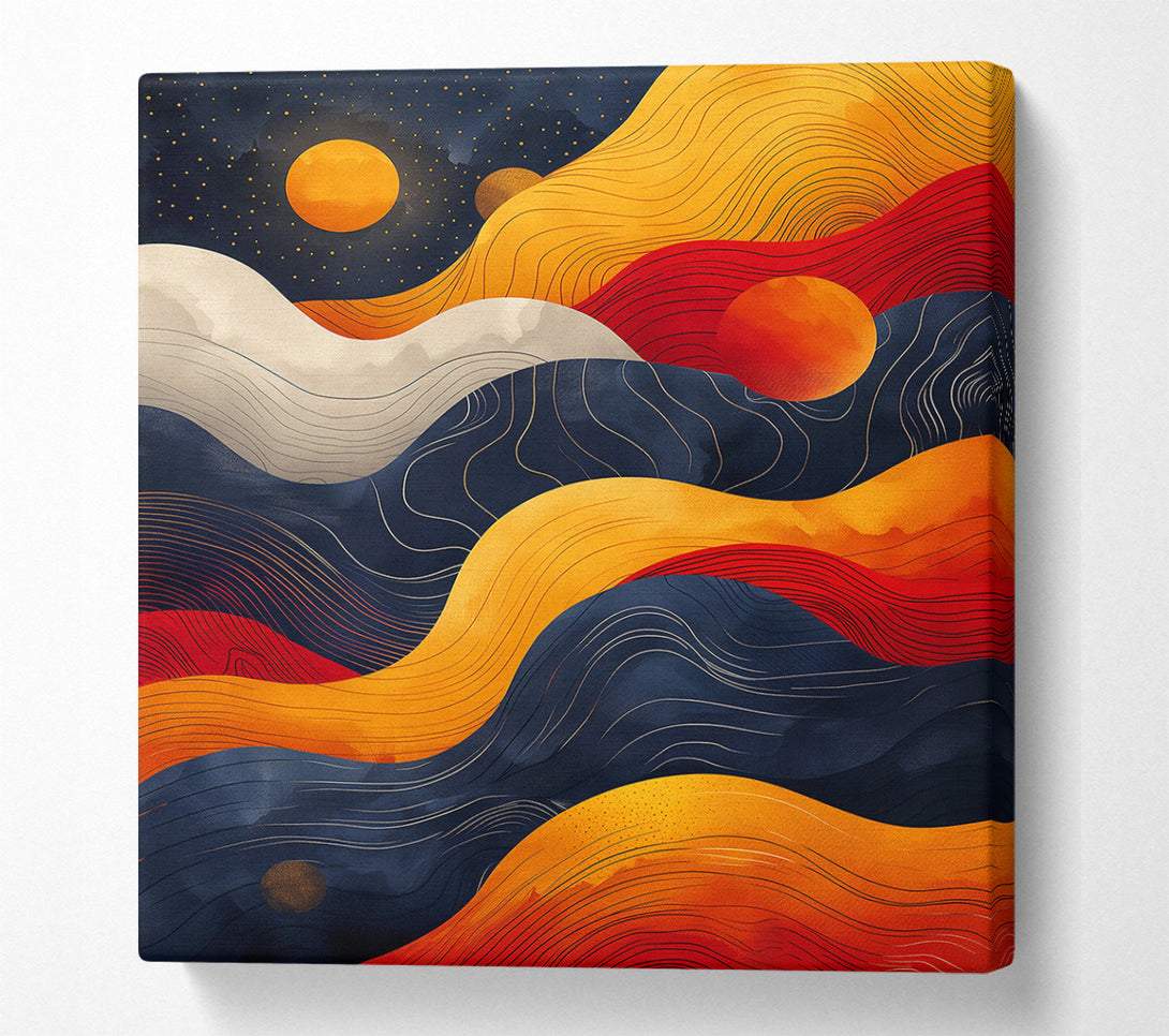  A Canvas Print of Golden Wavy Dreamscape Canvas Art