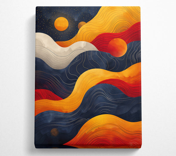  A Canvas Print of Golden Wavy Dreamscape Canvas Art