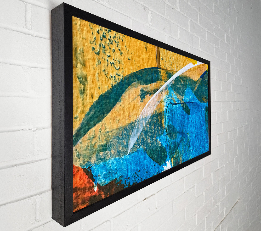  A Canvas Print of Blue And Golden Strokes Canvas Print