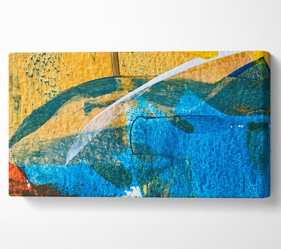  A Canvas Print of Blue And Golden Strokes Canvas Print