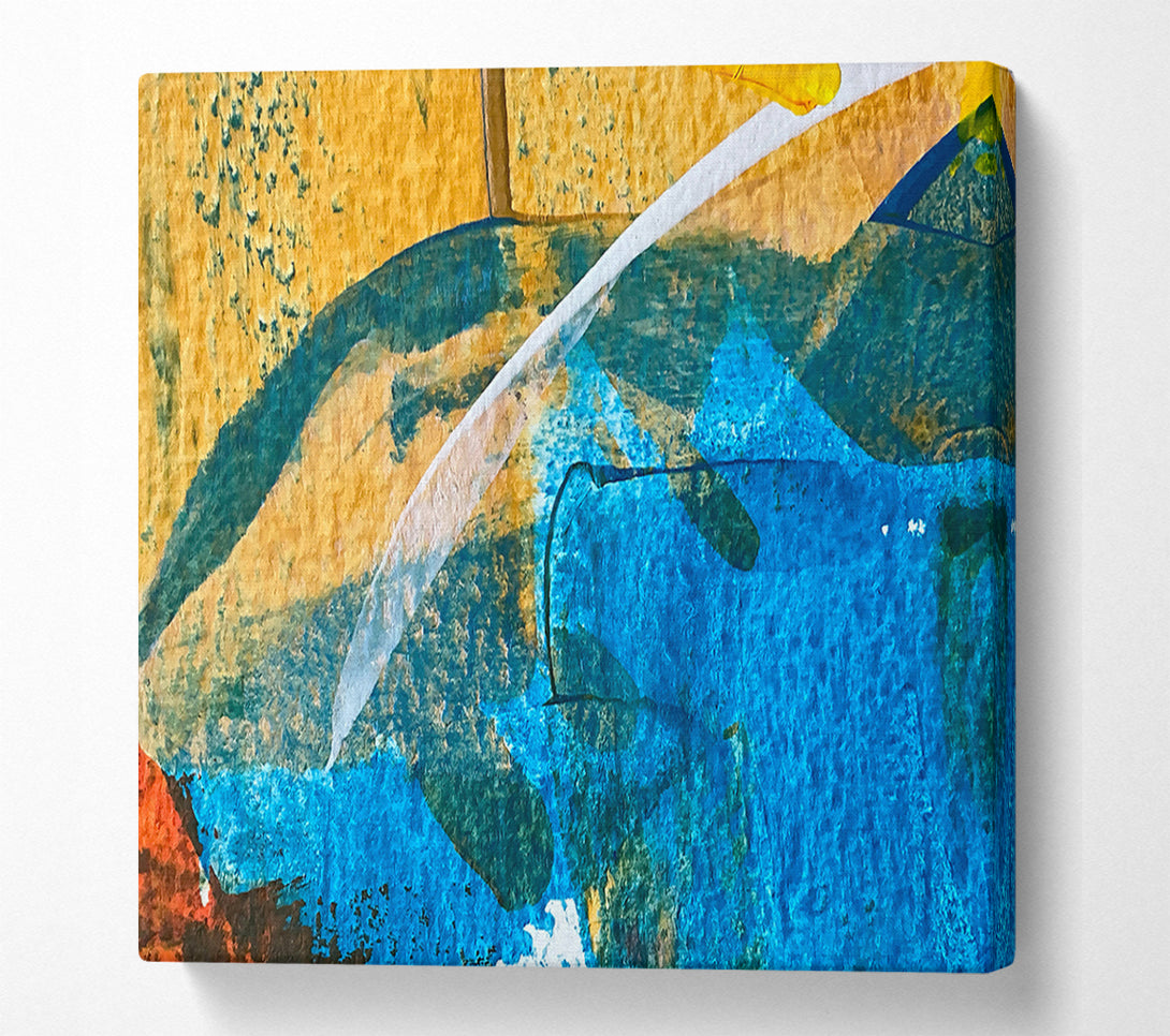  A Canvas Print of Blue And Golden Strokes Canvas Print