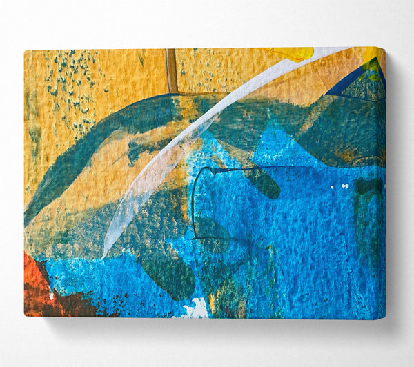  A Canvas Print of Blue And Golden Strokes Canvas Print
