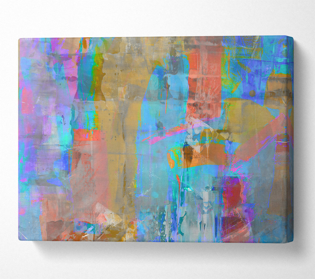  A Canvas Print of Blue Abstract Expressionism Canvas Art