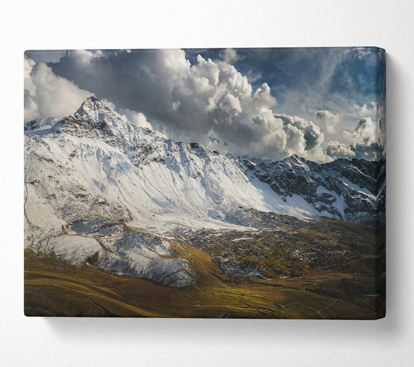  A Canvas Print of White Peaks And Clouds Canvas Wall Art