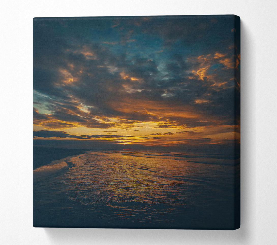  A Canvas Print of Golden Sky Reflection Canvas Print