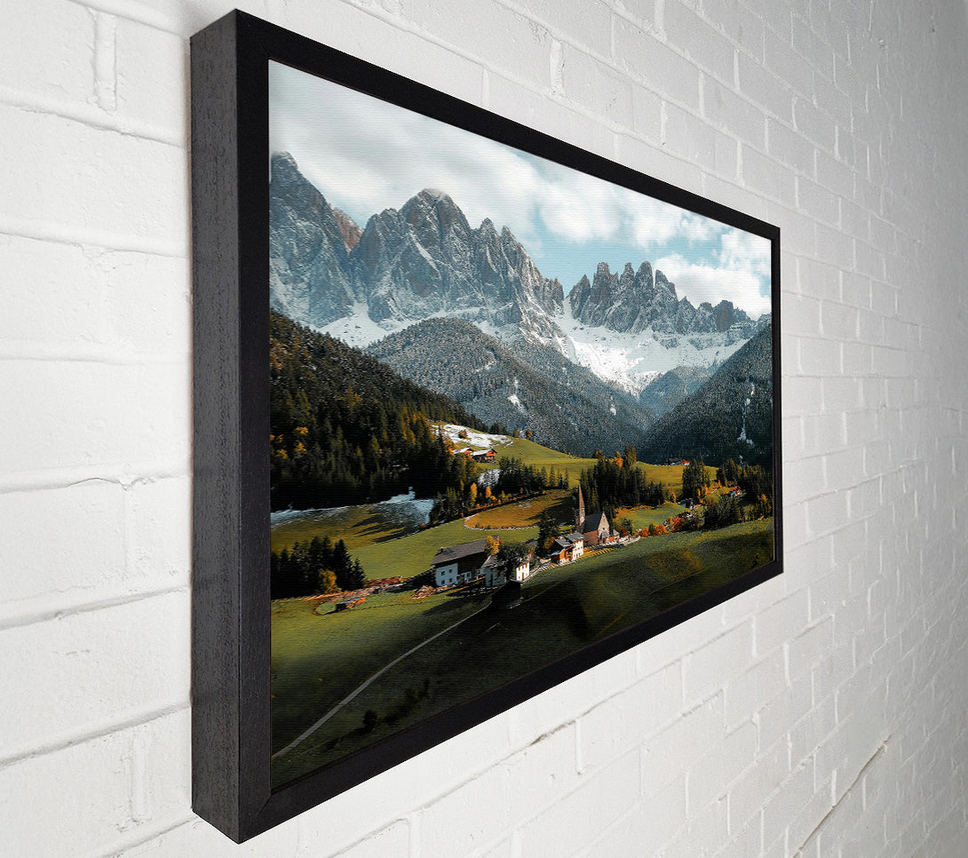  A Canvas Print of White Peaks, Green Valley Canvas Wall Art
