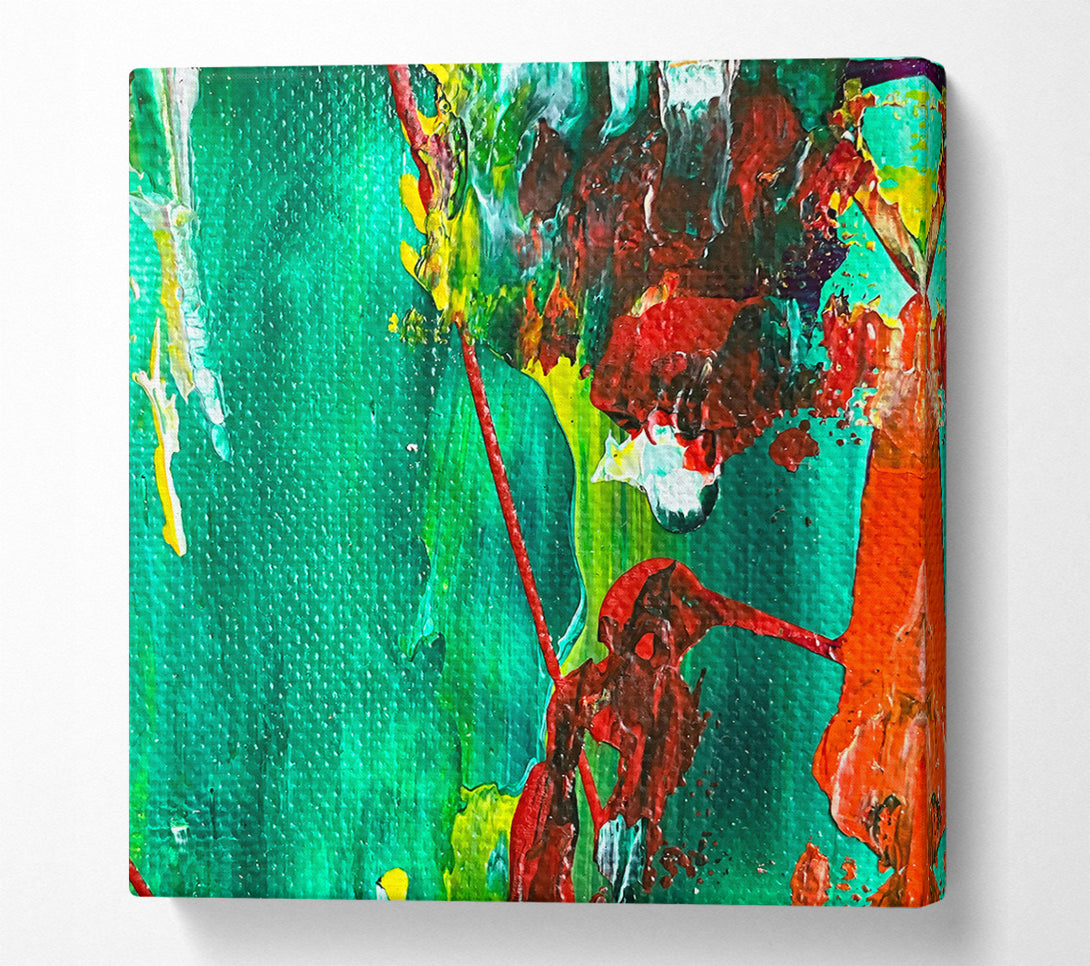  A Canvas Print of Emerald Abstract Swirls Canvas Art