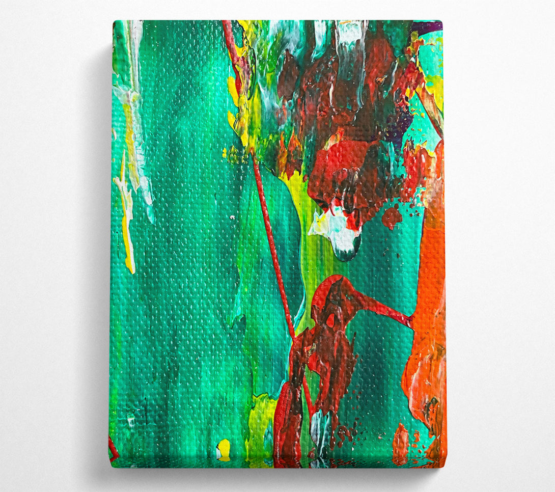  A Canvas Print of Emerald Abstract Swirls Canvas Art