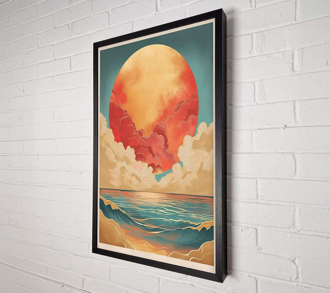  A Canvas Print of Golden Orange Horizon Canvas Art
