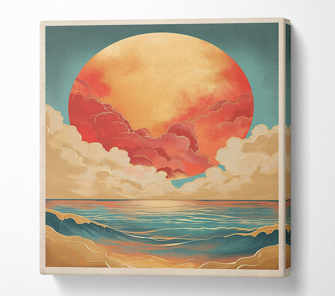  A Canvas Print of Golden Orange Horizon Canvas Art