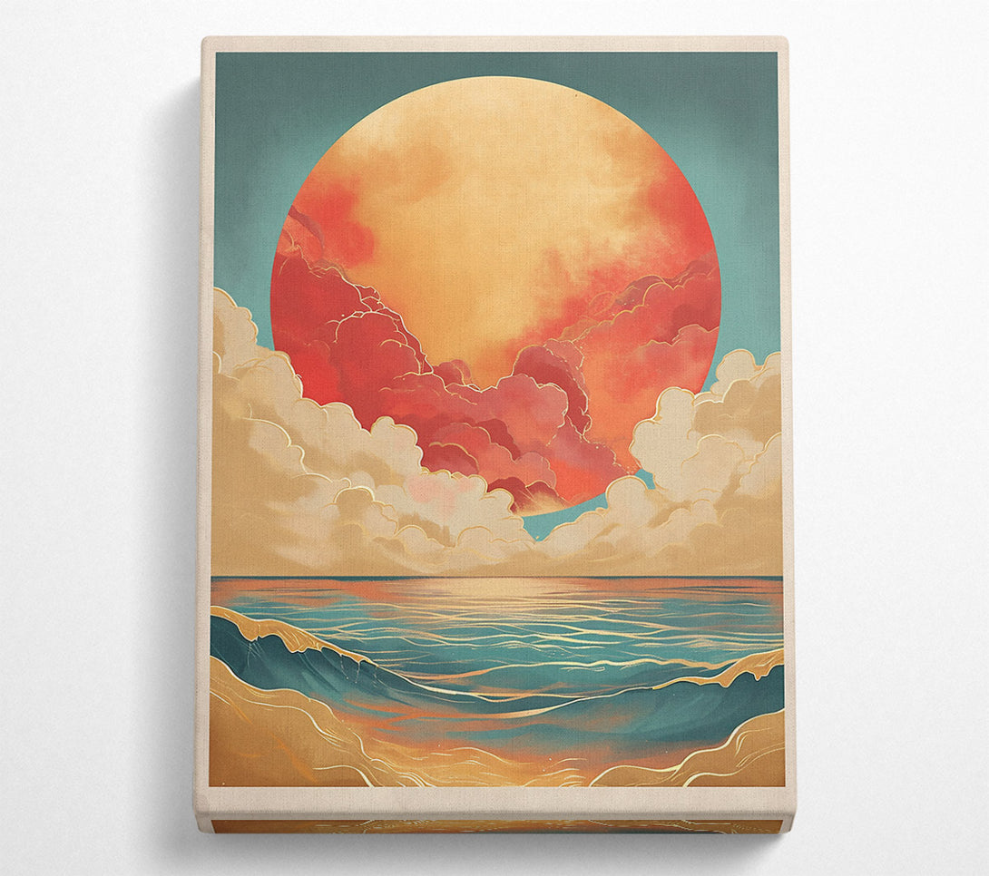  A Canvas Print of Golden Orange Horizon Canvas Art