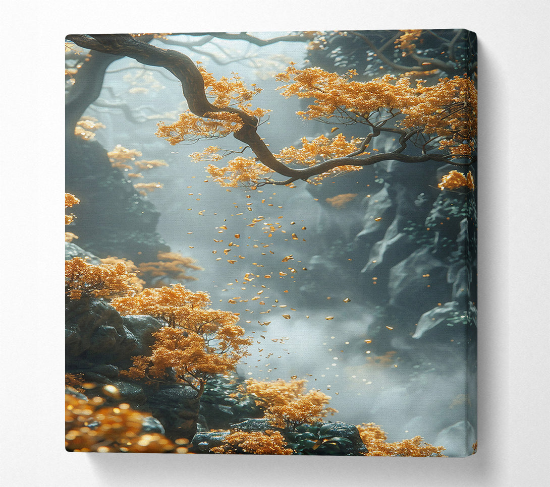  A Canvas Print of Golden Mist Canyon Canvas Wall Art
