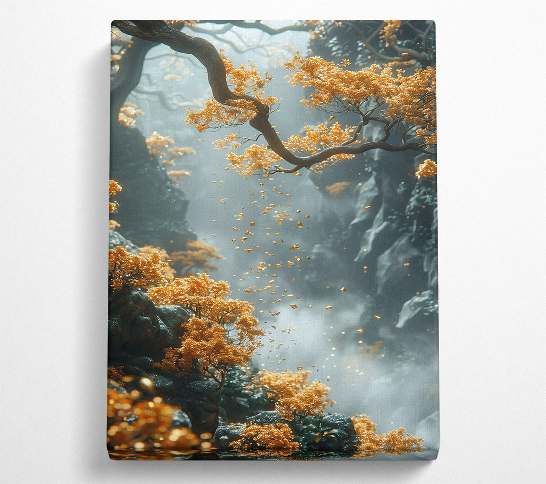 A Canvas Print of Golden Mist Canyon Canvas Wall Art