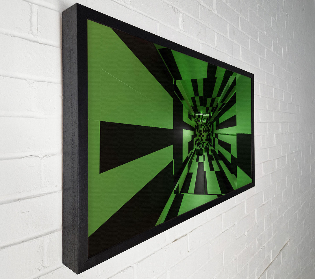  A Canvas Print of Emerald Labyrinthine Hallways Canvas Wall Art