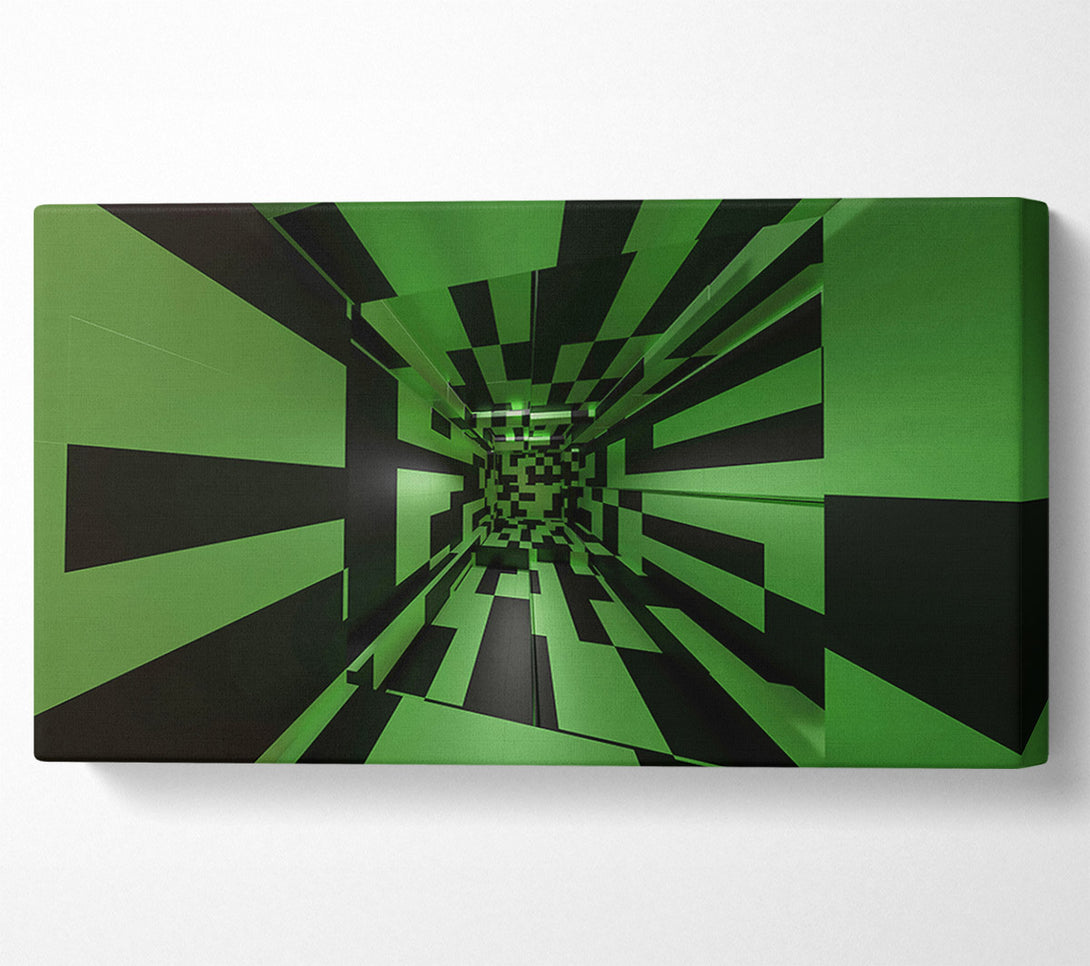  A Canvas Print of Emerald Labyrinthine Hallways Canvas Wall Art