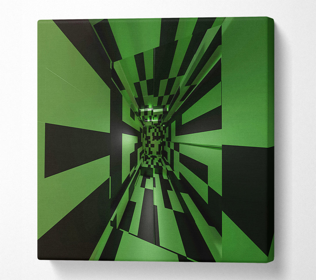  A Canvas Print of Emerald Labyrinthine Hallways Canvas Wall Art