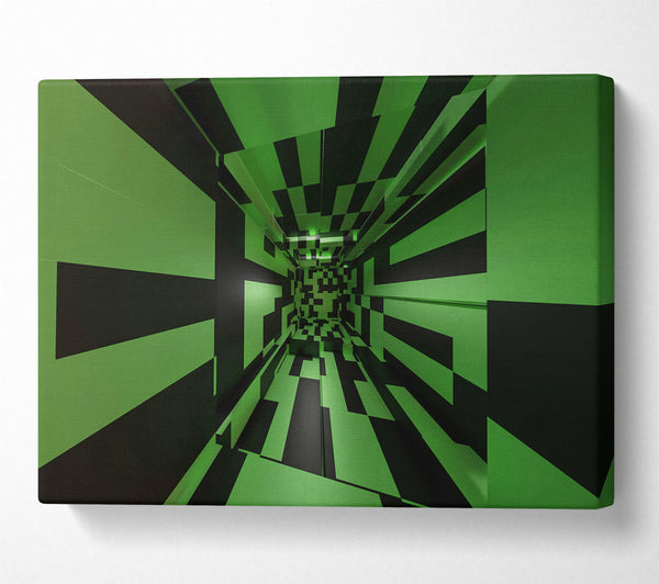  A Canvas Print of Emerald Labyrinthine Hallways Canvas Wall Art