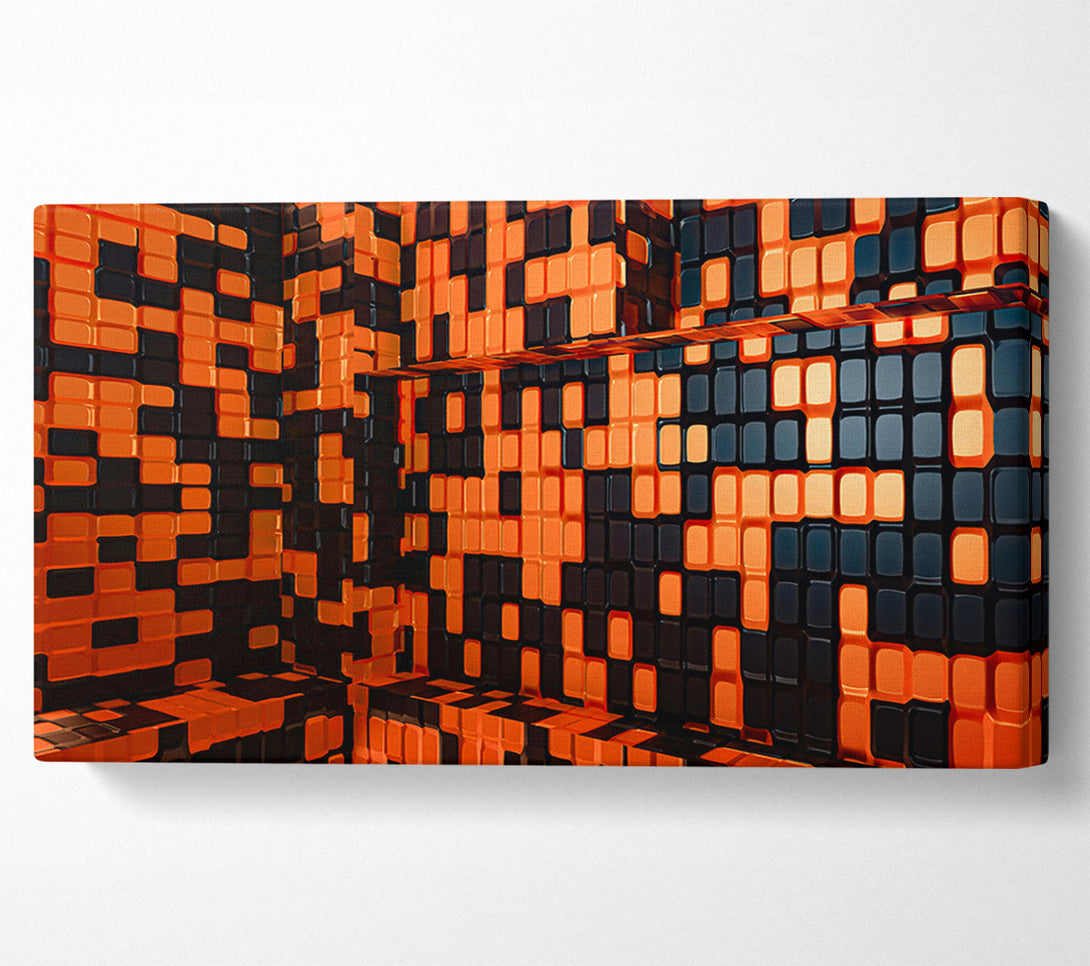  A Canvas Print of Burnt Orange Grids Canvas Print