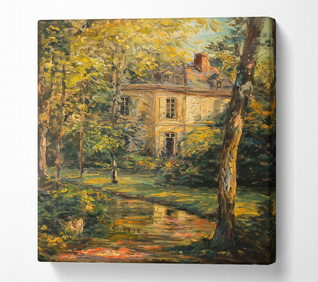  A Canvas Print of Golden House Reflection Canvas Wall Art