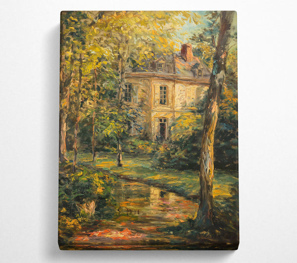  A Canvas Print of Golden House Reflection Canvas Wall Art