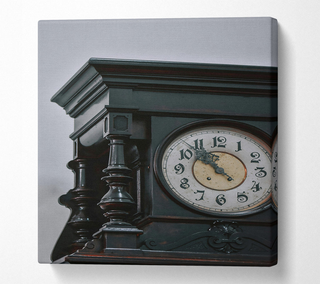  A Canvas Print of Black Antique Clock Face Canvas Print