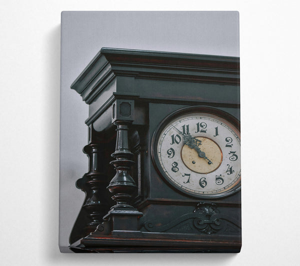  A Canvas Print of Black Antique Clock Face Canvas Print