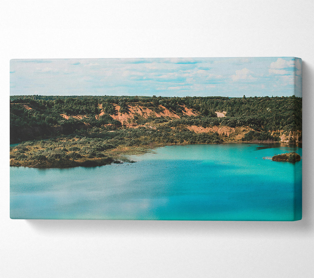  A Canvas Print of Turquoise Oasis Lake Canvas Art