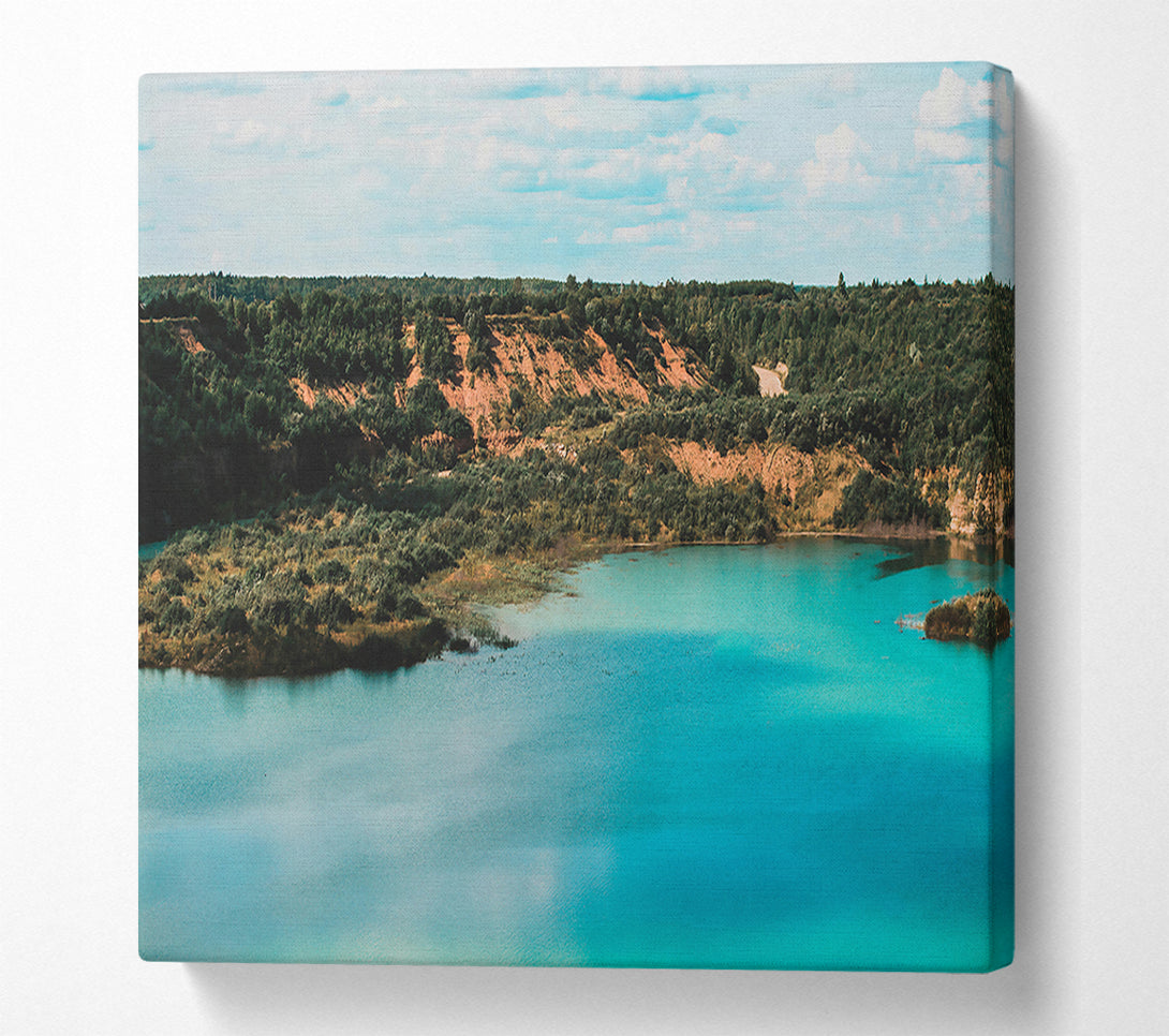  A Canvas Print of Turquoise Oasis Lake Canvas Art
