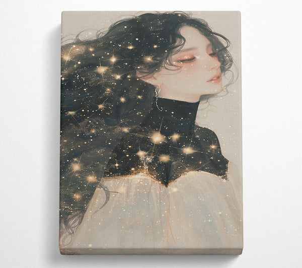  A Canvas Print of Golden Celestial Dreams Canvas Art