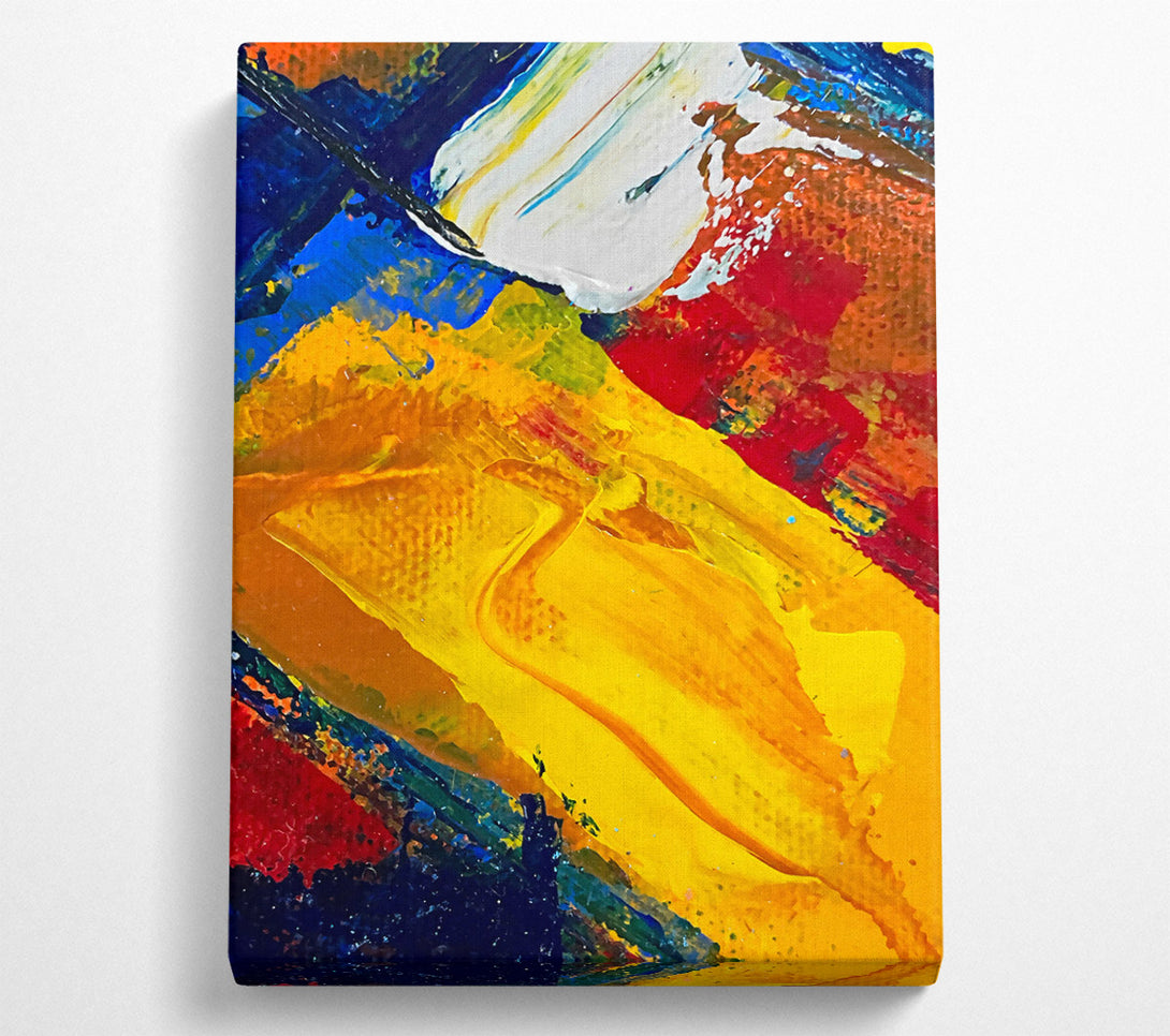  A Canvas Print of Golden Abstract Strokes Canvas Art